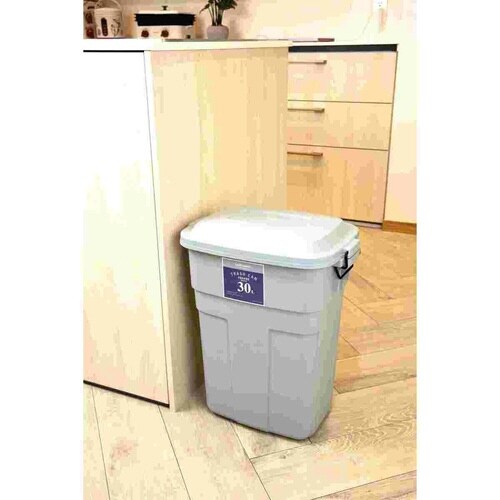 ゴミ箱 ロック付き 30L ブルーグレー