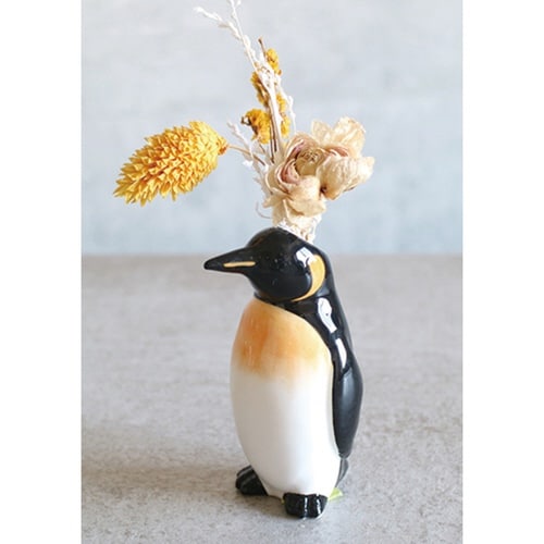 花瓶 一輪挿し フラワーベース 動物 ペンギン