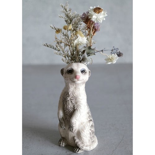 花瓶 一輪挿し フラワーベース ミーアキャット