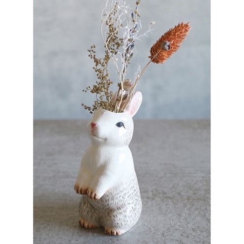 花瓶 一輪挿し フラワーベース 動物 ウサギ