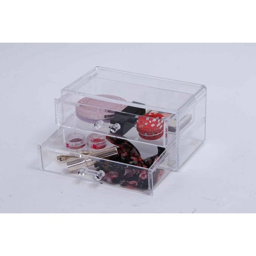 収納ケース コスメ収納 引き出し2段 小物入れ