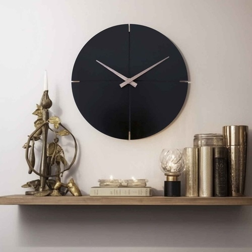 掛け時計 クオーター アプリクス ブラック