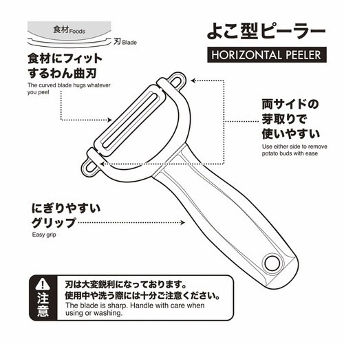 ピーラー よこ型 にぎりやすいピーラー 日本製
