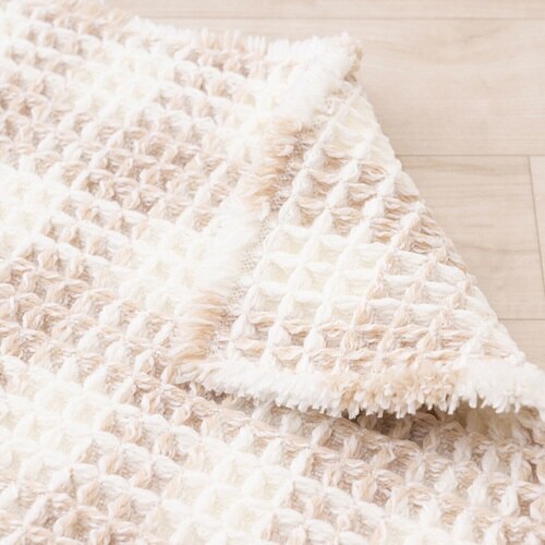 バスマット フレキシブルチェック ベージュ