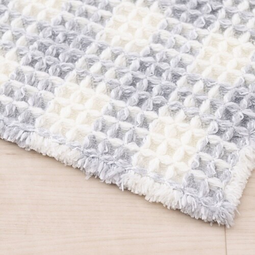 バスマット フレキシブルチェック グレー