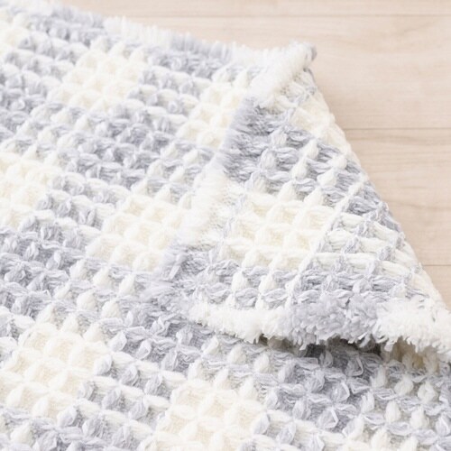 バスマット フレキシブルチェック グレー