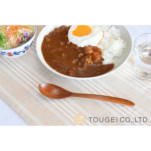 スプーン 19.5cm 木製 漆塗り 生漆 生漆