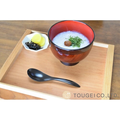 レンゲ 16cm 木製 漆塗り 黒漆 朱漆 黒漆