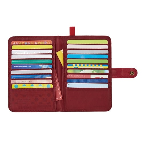 カードケース 薄型 レザー調 20枚 ワインレッド