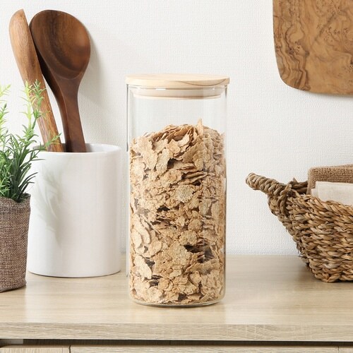 保存容器 1.3L 木蓋耐熱キャニスター