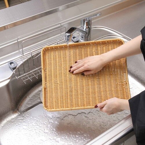 キッチントレー 洗える手編みトレー
