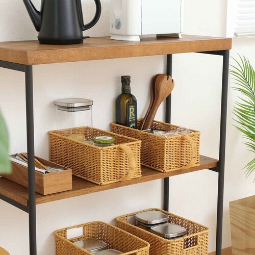 吊戸棚ボックス 洗えるバスケット ハンドル付き