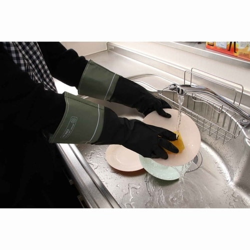 ゴム手袋 LBラテックスグローブ カーキ