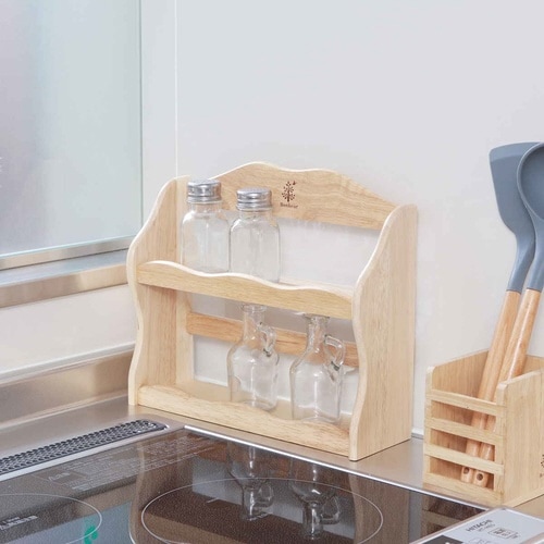 調味料ラック 木製 スパイスラック ボヌール 2段