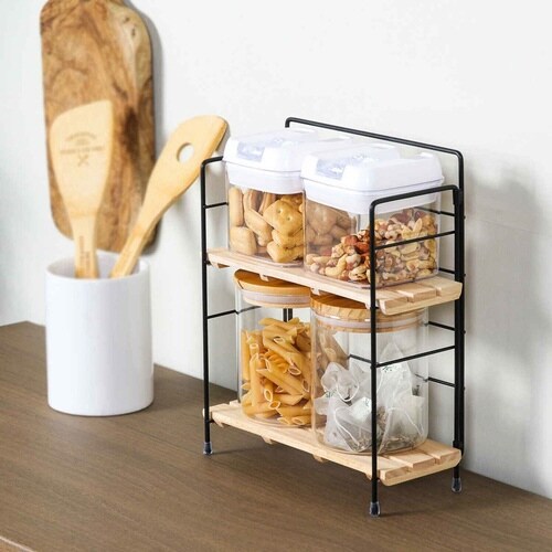 調味料ラック ウッドミニシェルフ ブラック