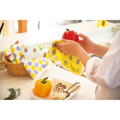 ふきん フレデリック 蚊帳生地ふきん イエロー