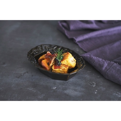 ボウル 19cm オーバル オリーヴ 磁器 黒