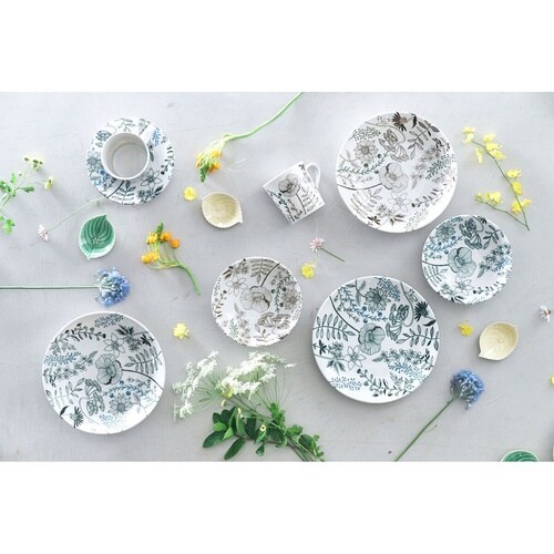 プレート 16cm M フラワーパターン 磁器 茶