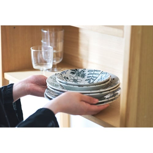 プレート 23cm L フラワーパターン 磁器 茶