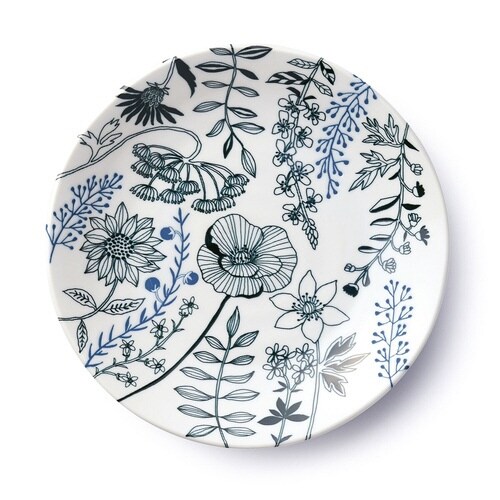 食器セット 3点セット フラワーパターン 磁器 黒