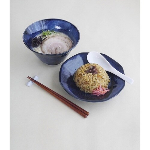 どんぶり 900ml L インスタン丼 磁器 紺