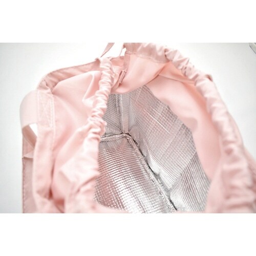 ランチバッグ 保冷 巾着 smooth ピンク