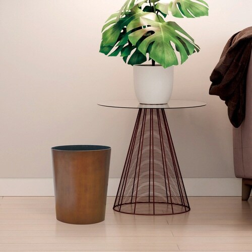 ゴミ箱 7L MOKU 丸 木目調 ダーク