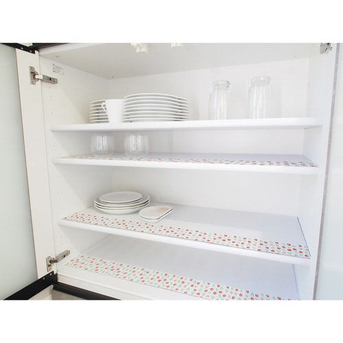 食器棚シート 防虫 30×360cm 小花柄赤