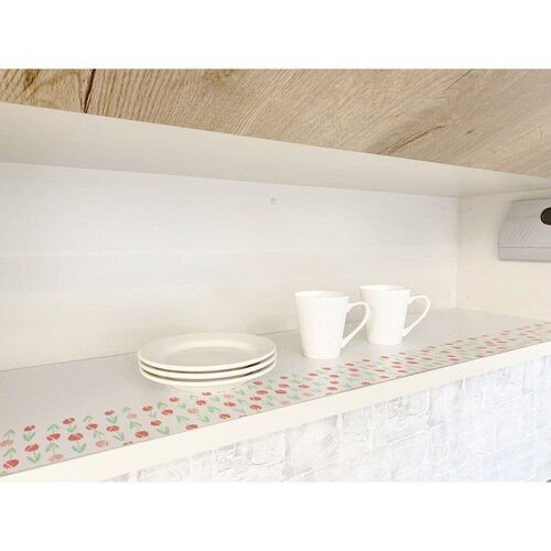 食器棚シート 防虫 30×360cm 小花柄赤