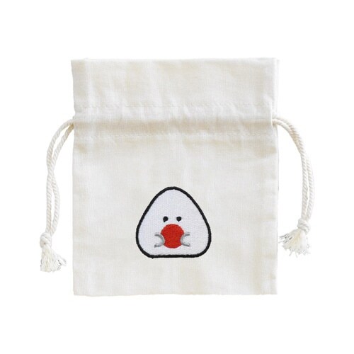 巾着 ポーチ ぎゅっとおにぎりさん 刺繍 梅