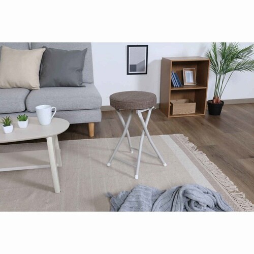 折りたたみ椅子 スツール ブラウン