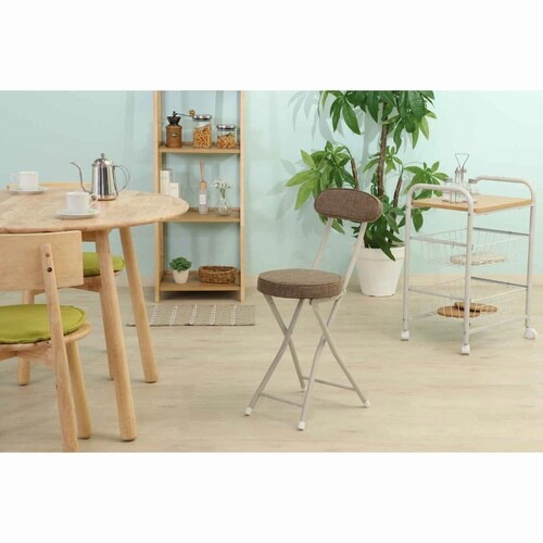 折りたたみ椅子 座面高50cm ブラウン