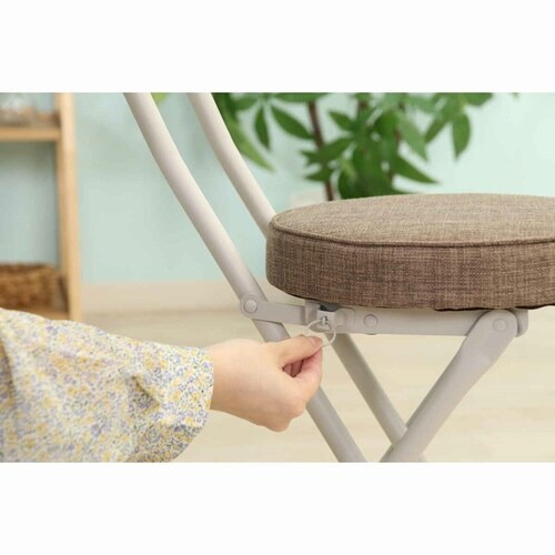 折りたたみ椅子 座面高50cm ブラウン