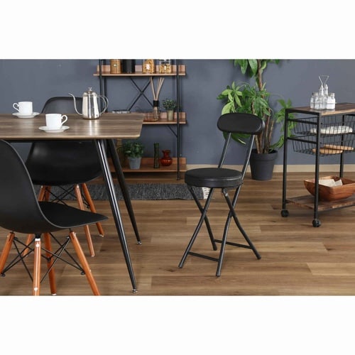 折りたたみ椅子 座面高50cm ブラック