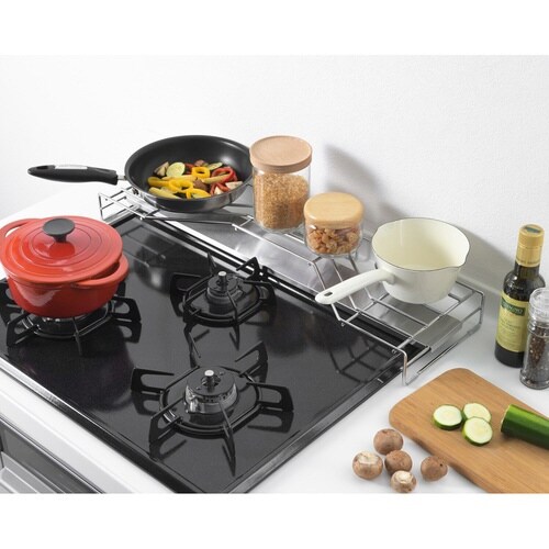 コンロ奥ラック 排気口カバー付き