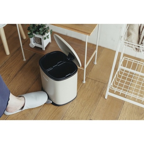 ゴミ箱 5L 2分別 セパレ・ペダルビン ベージュ