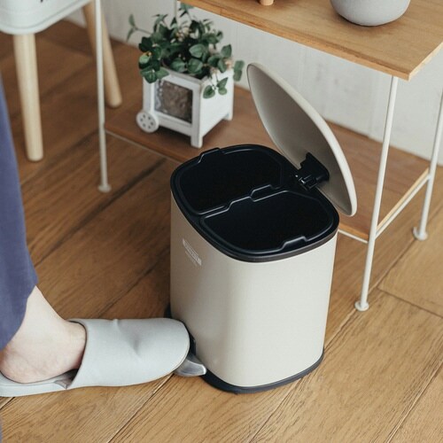 ゴミ箱 5L 2分別 セパレ・ペダルビン ベージュ