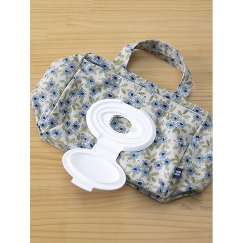 ポーチ ママポーチ 北欧小花 サックス