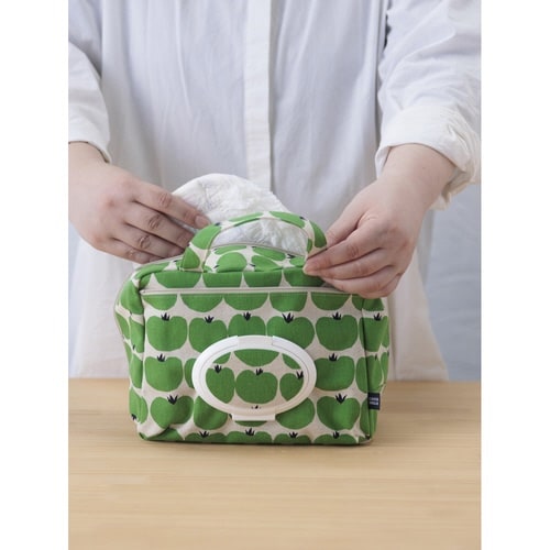 ポーチ ママポーチ 北欧小花 グリーン