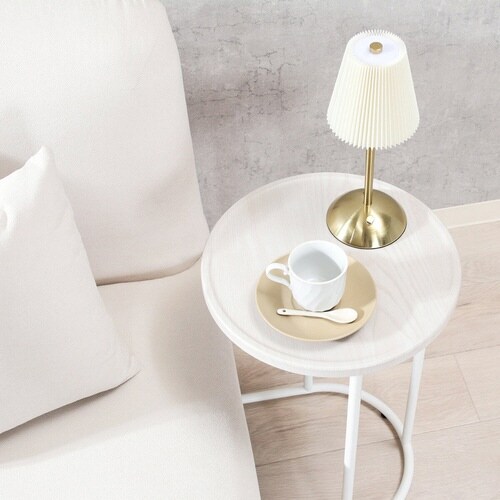 サイドテーブル 天板円型 ホワイト