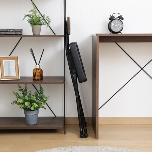 折りたたみ椅子 座面高47cm ブラック