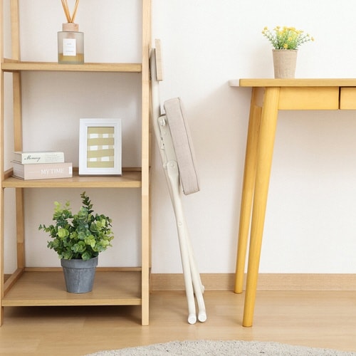 折りたたみ椅子 座面高47cm ベージュ