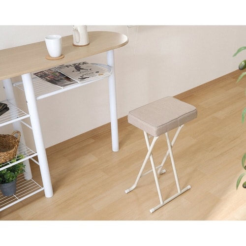 折りたたみ椅子 座面高60cm ベージュ