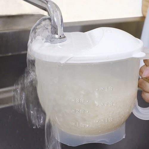 米とぎボウル 水流式 1合から3合 メモリ付き