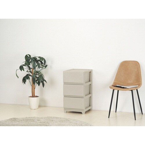 チェスト 壁付 デコニーシーヴォ 3段 グレージュ