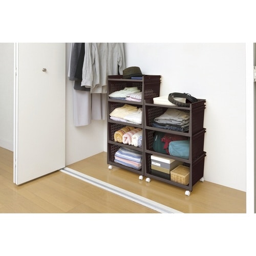 ラック ラコン 積み重ねラック ブラウン