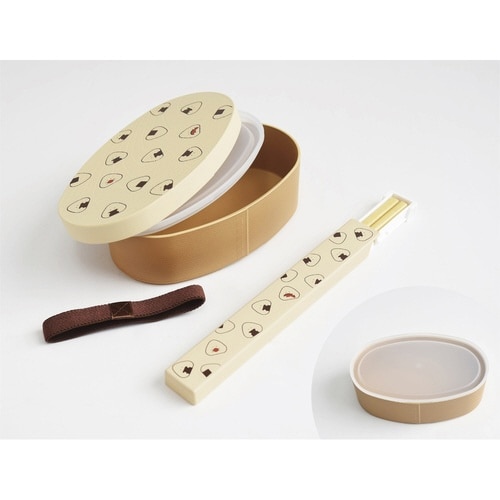 弁当箱 475ml ぎゅっとおにぎりさん ベージュ