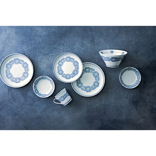 プレート 23cm ブロッサム 磁器 グレー