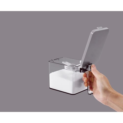 調味料ポット 700ml プッシュ式 密閉 グレー