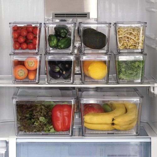 保存容器 すのこ付き 透明 野菜保存容器 Lサイズ